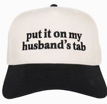 Put It On My Husband's Tab Two-Toned Vintage Hat