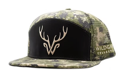WILDGAME 7 Panel Logo Camo Mesh Hat