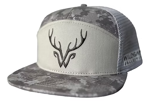 WILDGAME 7 Panel Grey Camo Logo Hat