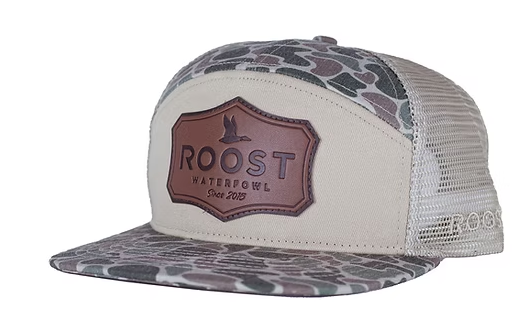 Roost Camo 7 Panel Shield Leather Patch Hat