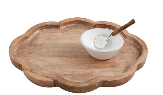 Mud Pie Scalloped Tray Serving Set