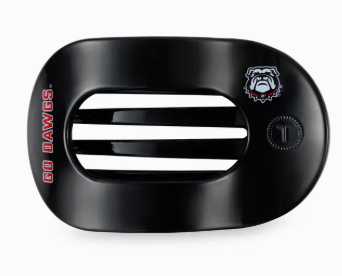 Teleties Flat Clip Round GA DAWGS Black Large