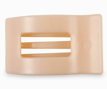 Teleties Flat Clip Rectangle Almond Beige Large