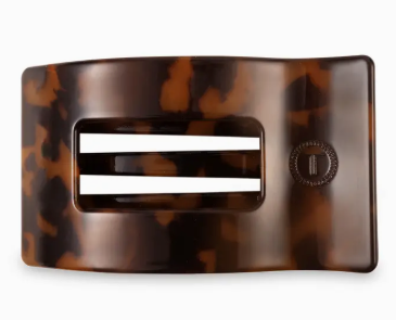 Teleties Flat Clip Rectangle Tortoise Large