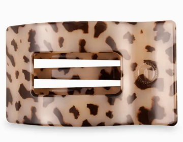 Teleties Flat Clip Rectangle Blonde Tortoise Large