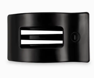 Teleties Flat Clip Rectangle Jet Black Medium