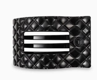 Teleties Flat Clip Rectangle Jet Black Quilted Medium