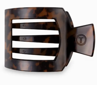 Teleties Flat Clip Square Tortoise Small
