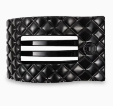 Teleties Flat Clip Rectangle Jet Black Quilted Small
