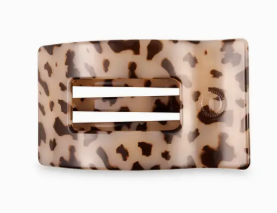 Teleties Flat Clip Rectangle Blonde Tortoise Small