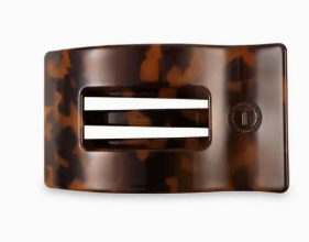 Teleties Flat Clip Rectangle Tortoise Small