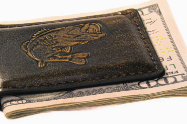 Bass Burnished Leather Money Clip