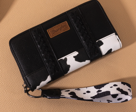 Wrangler Cow Print Wallet -Black