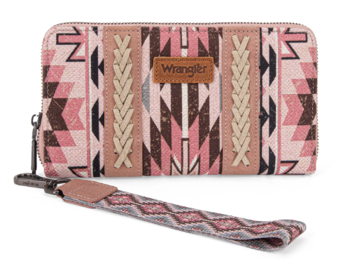 Wrangler Southwestern Art Print Wallet - Dark Pink