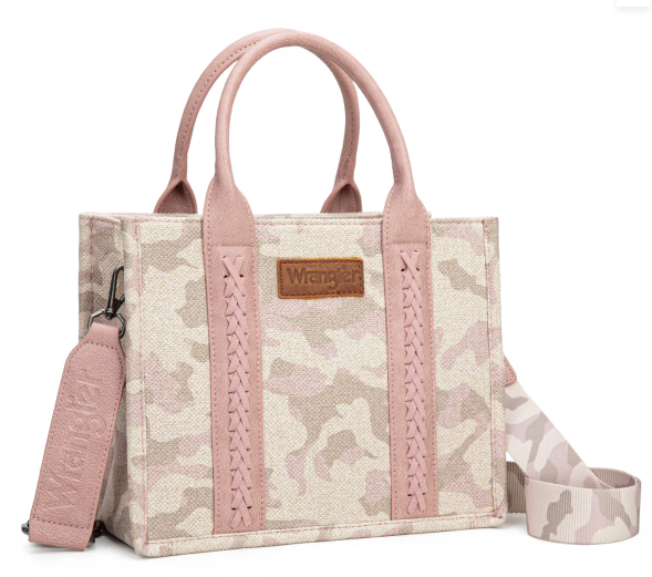Wrangler Camo Print Tote/Crossbody -Pink