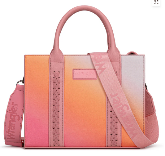 Wrangler Ombre Western Tote/Crossbody -Tan