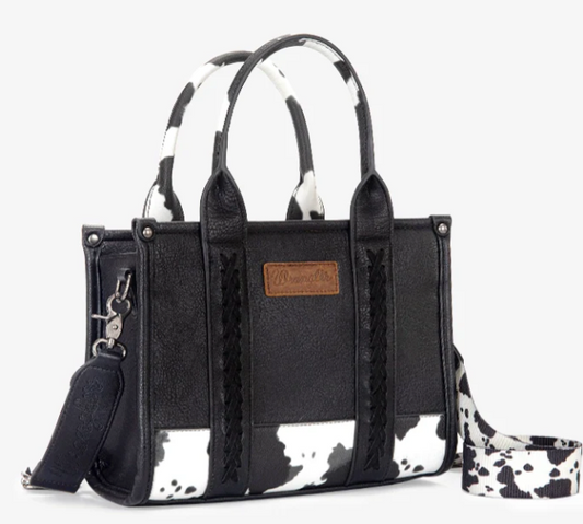 Wrangler Cow Print Concealed Carry Tote/Crossbody - Black