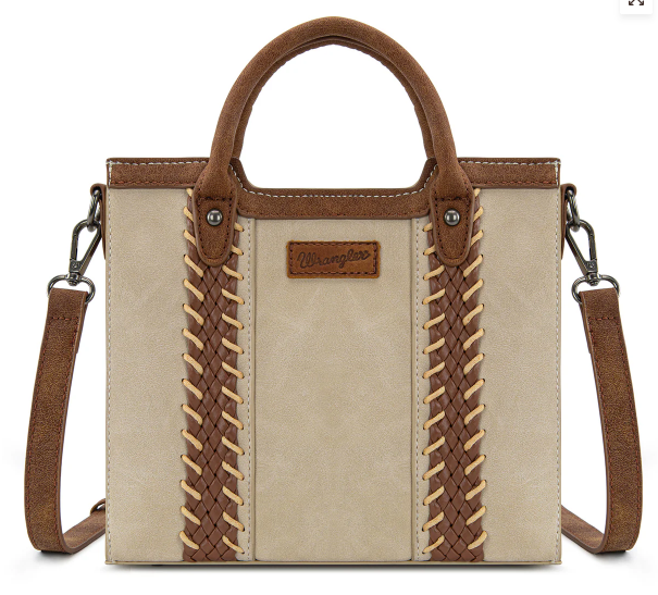 Wrangler Braided Whipstitch Top Handle Small Tote/Crossbody