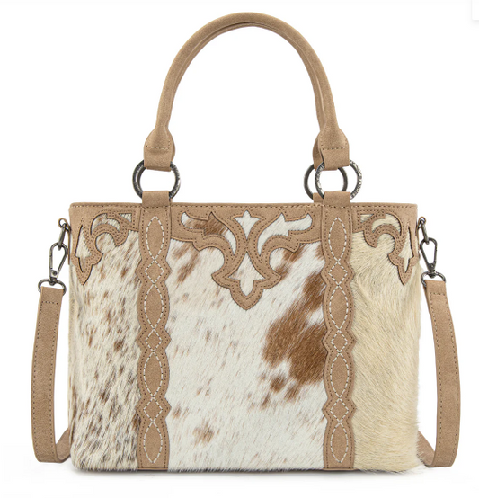 Trinity Ranch Genuine Hair-On Cowhide Collection Concealed Carry Tote