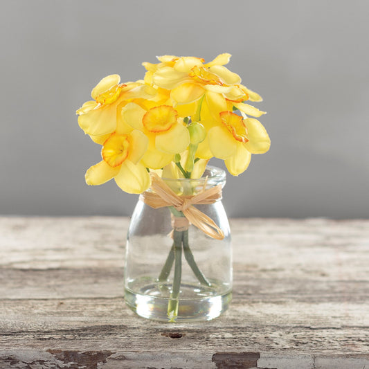 Vase with Flower Yellow Narcissus