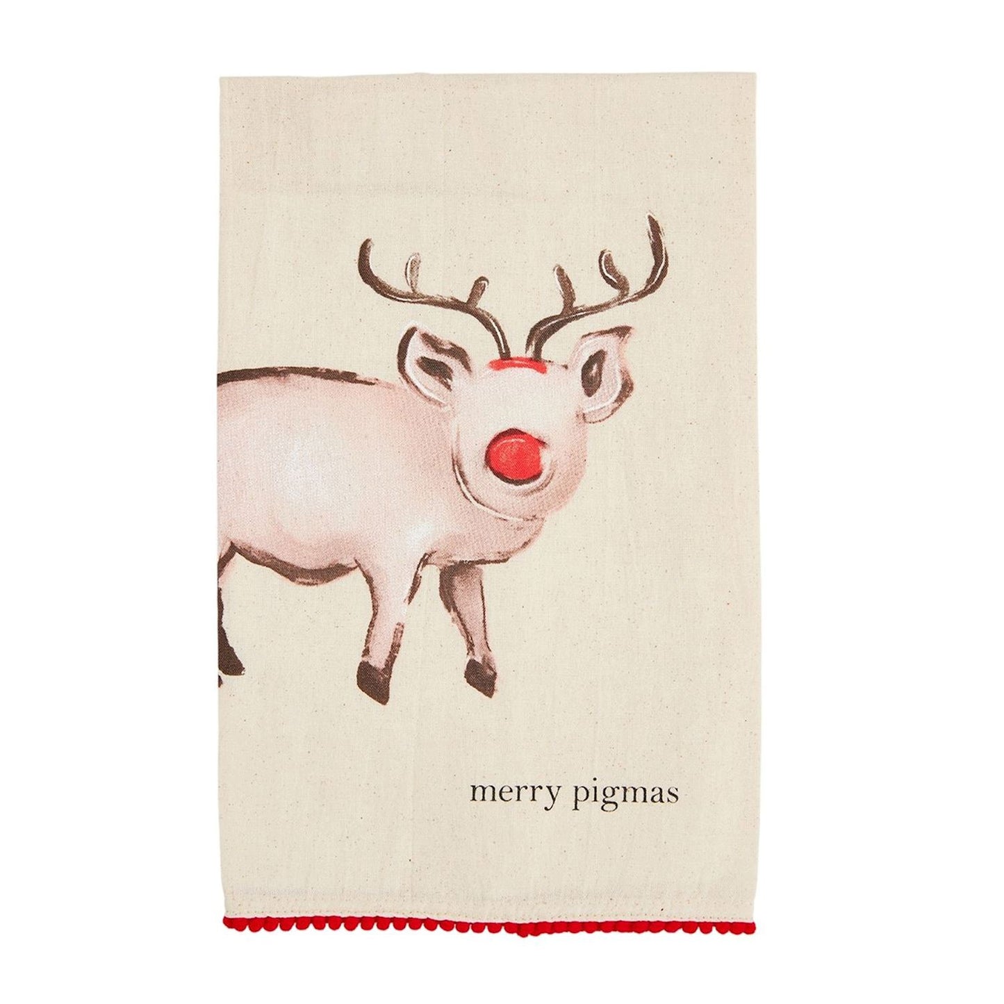 Mud Pie Pig Christmas Farm Towel