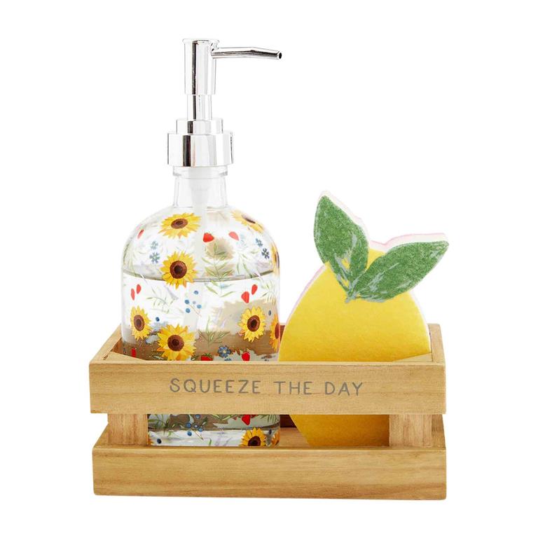 Mud Pie Glass Fruit Soap Sponge Set