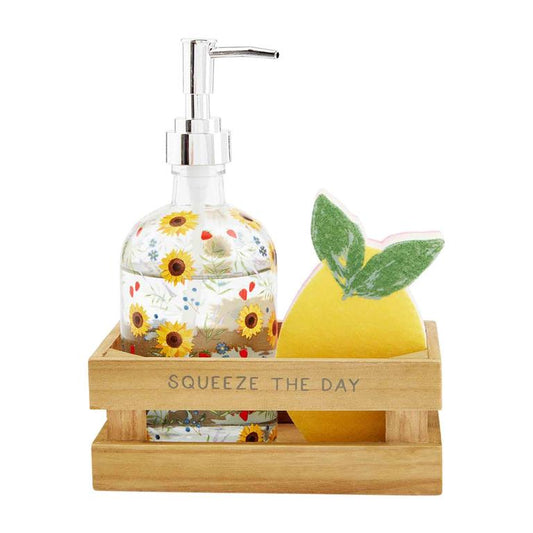 Mud Pie Glass Fruit Soap Sponge Set