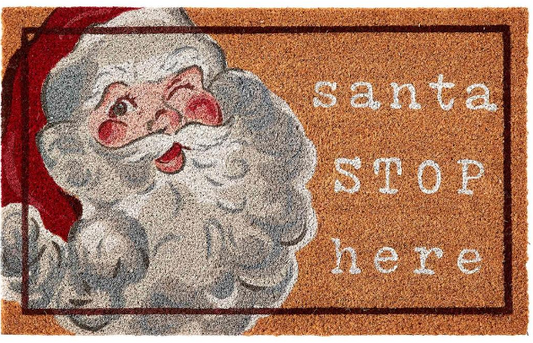 Santa Stop Here Door Mat