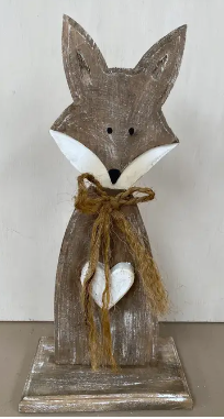 Wood Fox With Heart