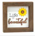 Life Is Beautiful Sunflower Shadowbox Frame