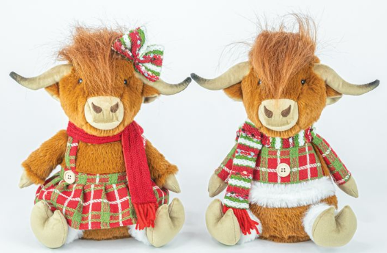 Highland Cow Plush Sitter