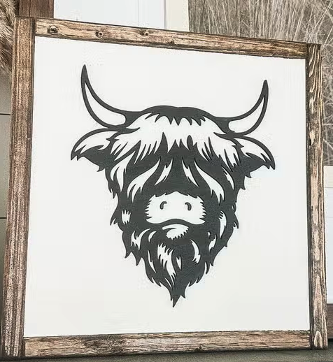 Highland Cow 3D 12x12