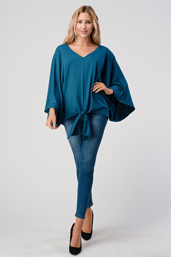 Front Tie Kimono Teal