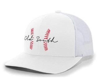 Baseball Trucker Hat White