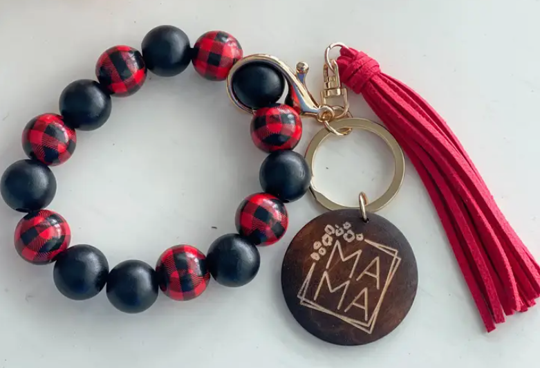 Mama Beaded Key Ring