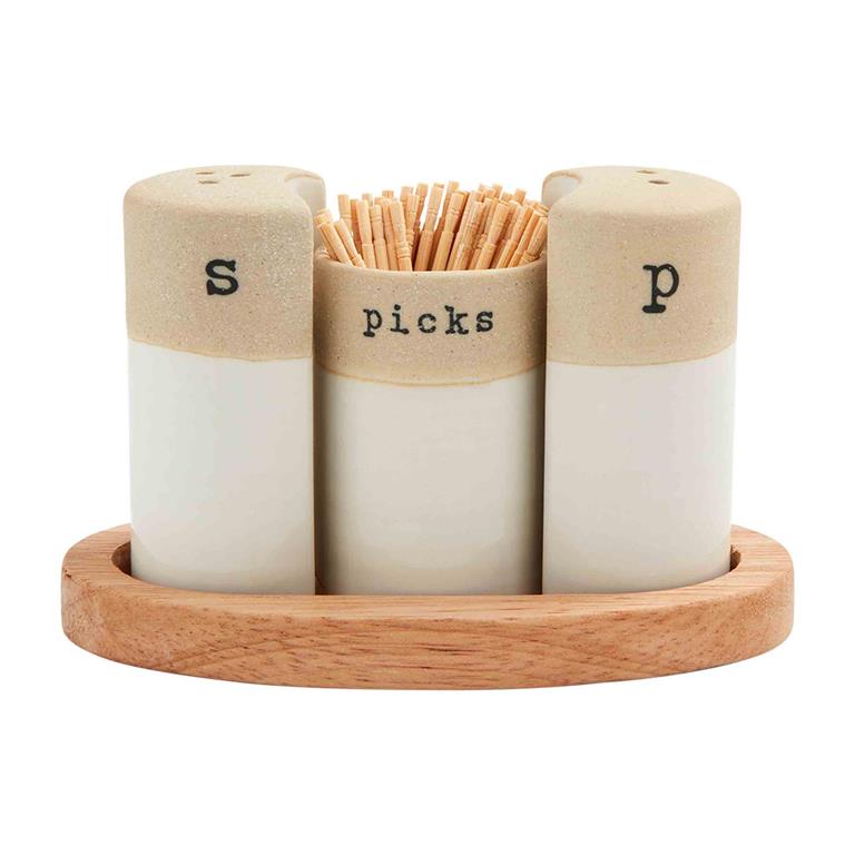 Mud Pie Salt & Pepper Shaker Toothpick Set