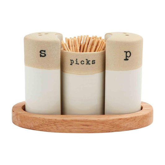 Mud Pie Salt & Pepper Shaker Toothpick Set