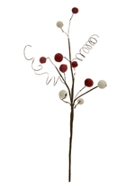 Small Red & White Bead Pick 12"