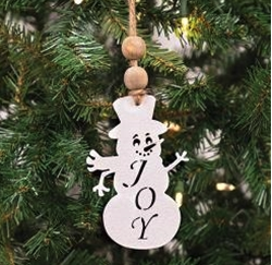 Joy Cutout Snowman Orn