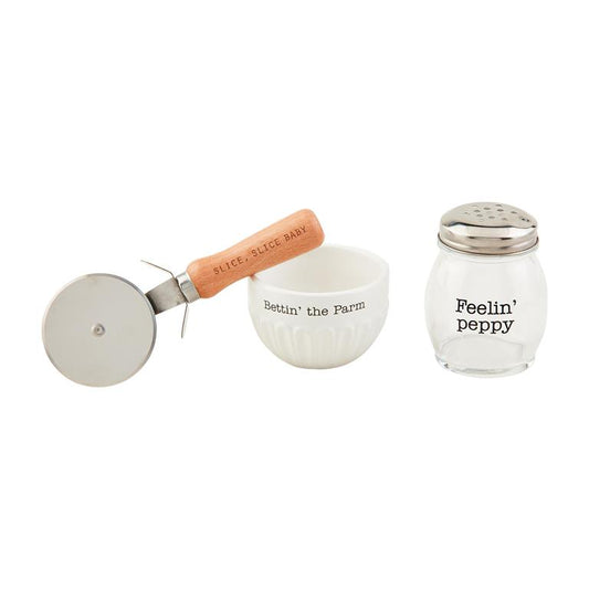 Mud Pie Pizza Condiment Holder Set