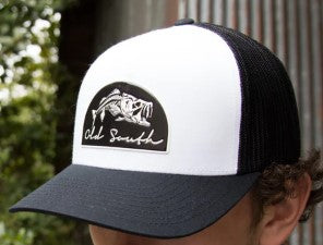 Old South Trucker Hat Skully Patch White/Blk