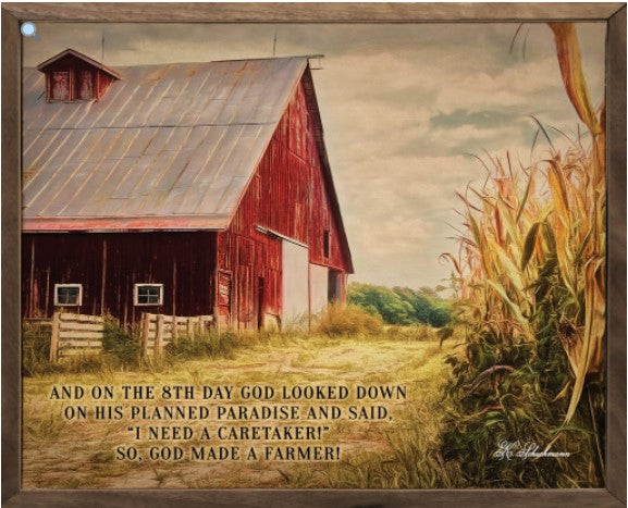 God Made a Farmer Barn 10"x8"