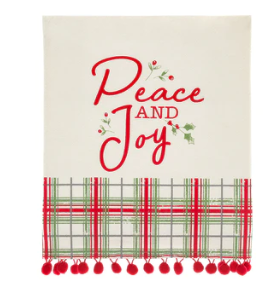 Peace Plaid Tea Towel