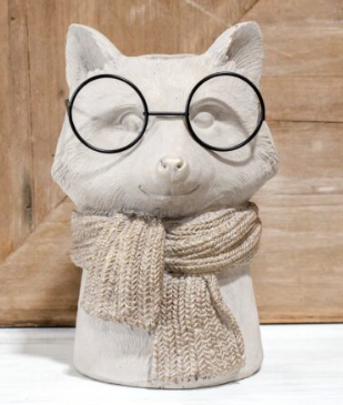 Eyeglass Fox Vase 8.25"