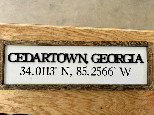 Cedartown Coordinates Sign