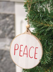 Peace Wooden Ornament