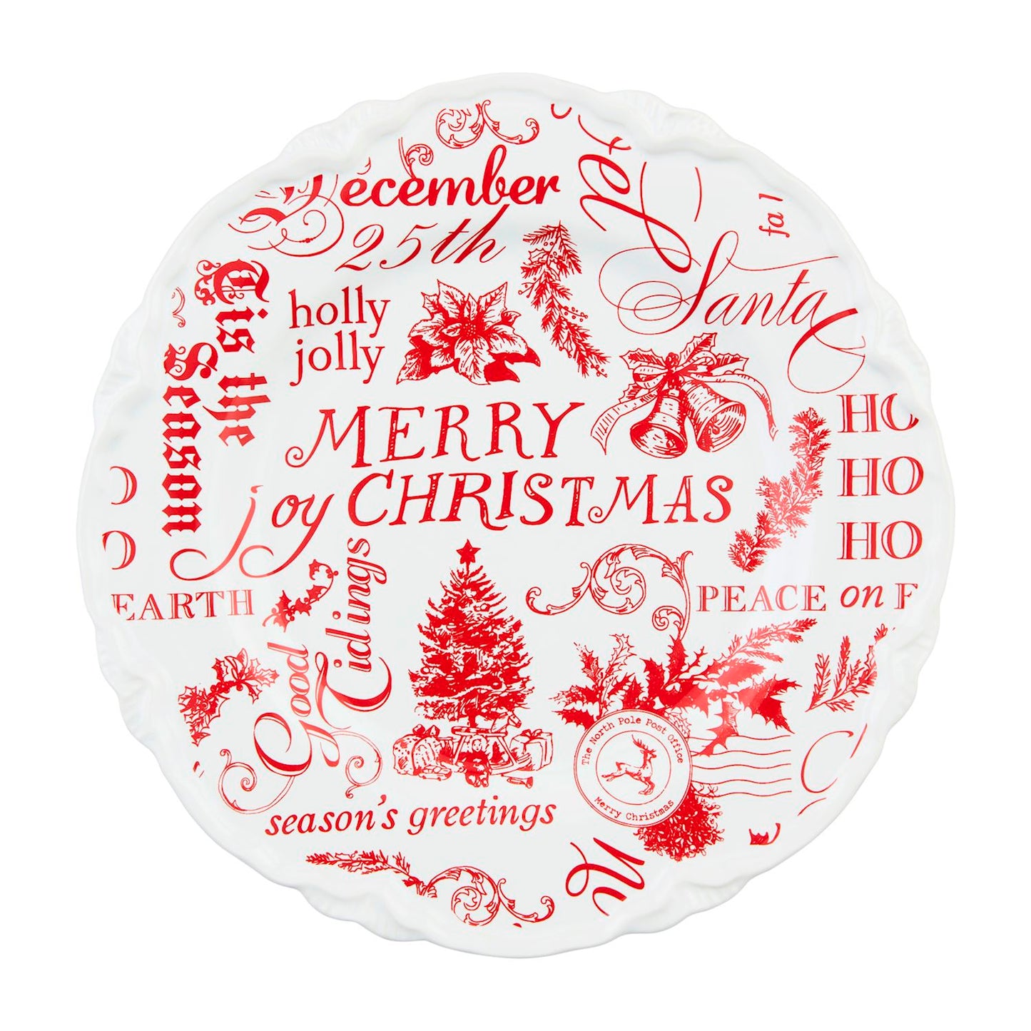 Mud Pie Toile Word Print Dessert Plate