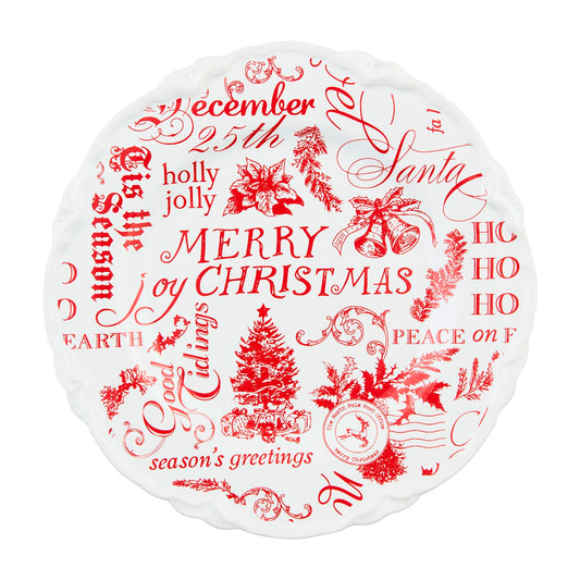 Mud Pie Toile Word Print Dessert Plate