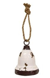 Distressed White Bell Orn
