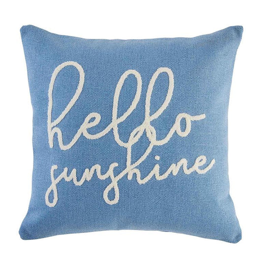Mud Pie Blue Hello Sunshine Pillow